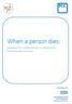 When a person dies: guidance for professionals on developing bereavement services. In collaboration with