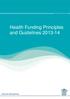 Health Funding Principles and Guidelines 2013 14