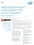 Integrated OpenStack Cloud Solution with Service Assurance