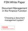 FSN White Paper. Document Management in the Finance Function. Choosing a document management system