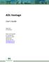 ADL Vantage. User's Guide. August 2009 P/N: M0081501