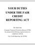 YOUR DUTIES UNDER THE FAIR CREDIT REPORTING ACT