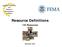 Resource Definitions. 120 Resources. September 2004