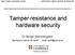 Tamper resistance and hardware security. Dr Sergei Skorobogatov