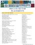 PRIVATE SECTOR PLACEMENTS
