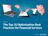 The Top 10 Optimization Best Practices for Financial Services
