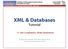 Database & Information Systems Group Prof. Marc H. Scholl. XML & Databases. Tutorial. 11. SQL Compilation, XPath Symmetries