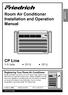 Room Air Conditioner Installation and Operation Manual