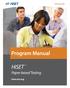 Program Manual. HiSET Paper-based Testing. hiset.ets.org