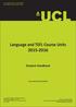 Language and TEFL Course Units 2015-2016