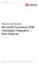 Microsoft Dynamics CRM Campaign Integration - New features