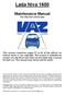Lada Niva 1600. Maintenance Manual For VAZ 2121 21212 cars