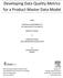 Developing Data Quality Metrics for a Product Master Data Model