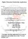 Higher Education Scholarship Application