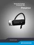 Bluetooth headset for phone calls. Presence. Instruction manual