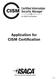 Application for CISM Certification
