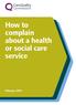How To Complain About A Health And Social Care Service