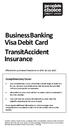 Business Banking Visa Debit Card Transit Accident Insurance