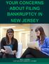 YOUR CONCERNS ABOUT FILING BANKRUPTCY IN NEW JERSEY