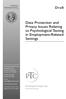 Draft. Data Protection and Privacy Issues Relating to Psychological Testing in Employment-Related Settings. Psychological Testing Centre