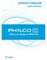 PF 2252 UPRIGHT FREEZER USER'S MANUAL