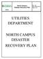UTILITIES DEPARTMENT NORTH CAMPUS DISASTER RECOVERY PLAN