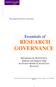 Essentials of RESEARCH GOVERNANCE