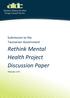Submission to the Tasmanian Government. Rethink Mental Health Project Discussion Paper