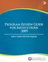 Program Review Guide for Institutions 2009
