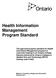 Health Information Management Program Standard
