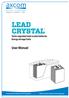 LEAD CRYSTAL. User Manual. Valve-regulated lead-crystal batteries Energy storage Cells