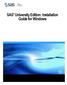 SAS University Edition: Installation Guide for Windows