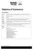 Diploma of Commerce. Melbourne Burwood Campus / Geelong Waterfront Campus / Jakarta, Indonesia Campus