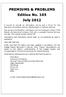 PREMIUMS & PROBLEMS Edition No. 105 July 2012