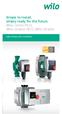 Simple to install, simply ready for the future Wilo Yonos PICO, Wilo Stratos PICO, Wilo Stratos. Information for installers