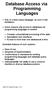 Database Access via Programming Languages