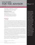 FOR THE ADVISOR. Issues and Insights. Planning to Minimize or Avoid State Income Tax on Trusts