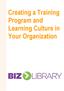 Creating a Training Program and Learning Culture in Your Organization