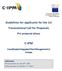C-IPM. Guidelines for applicants for the 1st Transnational Call for Proposals. Pre-proposal phase. Coordinated Integrated Pest Management in Europe