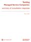 Tackling Managed Service Companies: summary of consultation responses. March 2007
