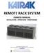 REMOTE RACK SYSTEM OWNERS MANUAL INSTALLATION OPERATIONS - MAINTENANCE