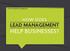 THE OPTIMIZER HANDBOOK: HOW DOES LEAD MANAGEMENT HELP BUSINESSES?