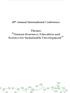 10 th Annual International Conference. Theme: Human Resource, Education and Science for Sustainable Development