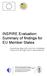 INSPIRE Evaluation: Summary of findings for EU Member States