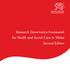 Research Governance Framework for Health and Social Care in Wales Second Edition