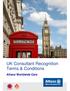 UK Consultant Recognition Terms & Conditions