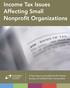 Income Tax Issues Affecting Small Nonprofit Organizations