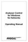 Analyser Control for Windows for Networks. Operating Manual