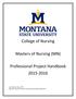 College of Nursing. Masters of Nursing (MN) Professional Project Handbook 2015-2016