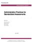 Administration Practices for Standardized Assessments